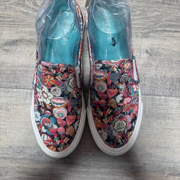 Sperry Canvas Floral Print Slip On Sneakers Women's Size 7.5 - Picture 2 of 7